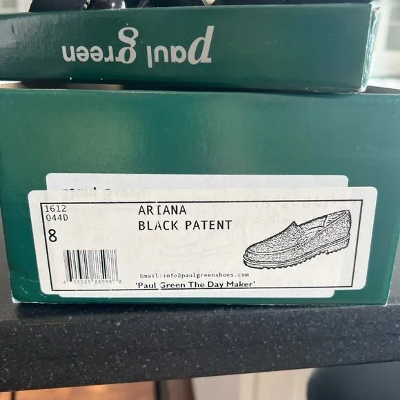 NWT Paul Green Women's Ariana Black Patent Leather Chunky Sole Loafers Size 8 US - Picture 3 of 6